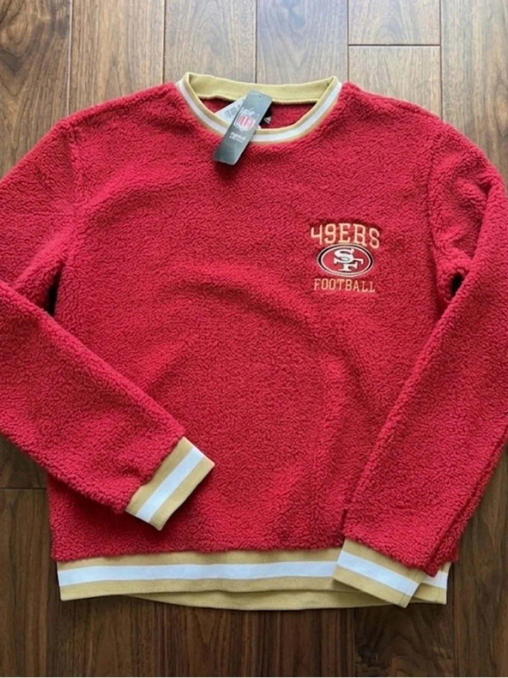 San Francisco 49ers Red Sherpa Pullover Sweatshirt